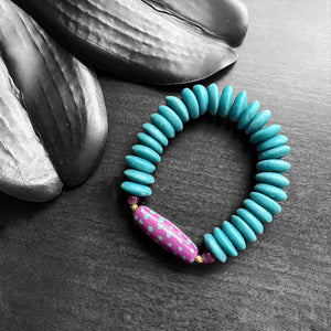 Purple and Teal Confetti Bracelet