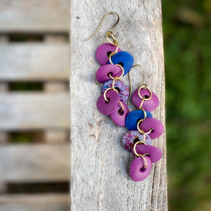 Purple Ombre Petal Dangle Earrings