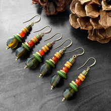 Load image into Gallery viewer, Stacked for the Holidays African Earrings