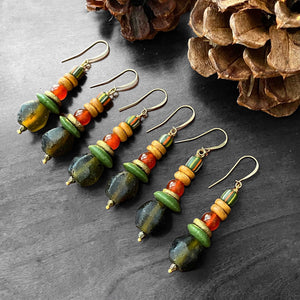 Stacked for the Holidays African Earrings