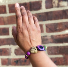 Load image into Gallery viewer, Purple Kazuri Africa Beaded Bracelet