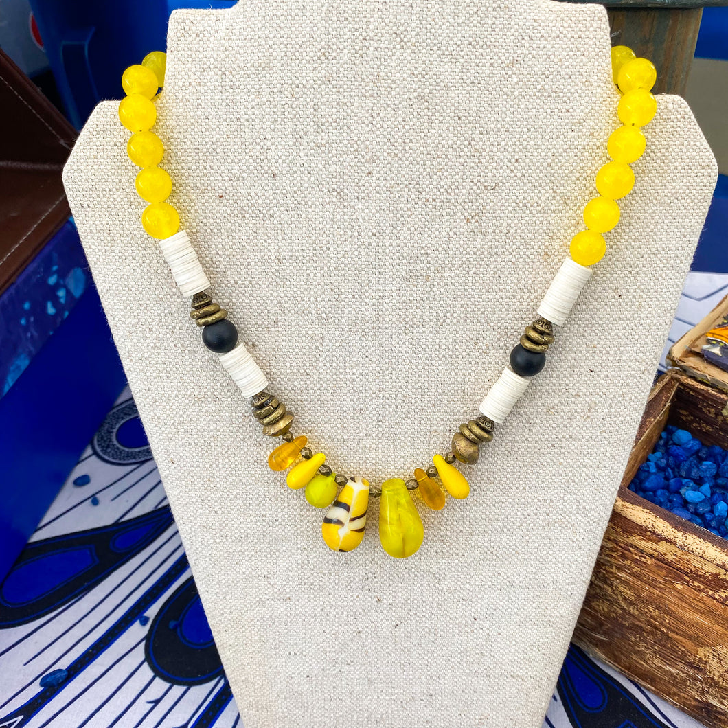 Yellow Wedding Bead Necklace