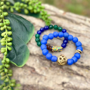 Oceans and Earth African Beaded Bracelet Set