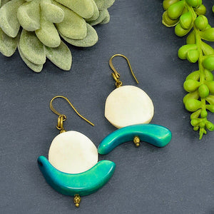 Summer C-Saw Abstract Tagua Earrings (Limited Edition) - Afrocentric jewelry