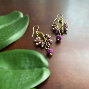Purple Crane Earrings