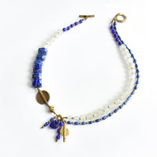 Load image into Gallery viewer, Lapis and Freshwater Pearl Afrobohemian Helix Necklace