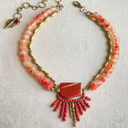 Double Strand Jasper Necklace- Commission for LT (Final Payment )