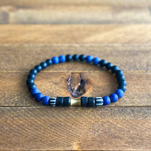 Load image into Gallery viewer, Black and Blue Lapis Bracelet