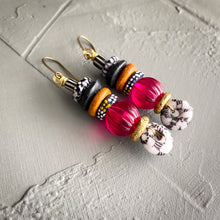 Load image into Gallery viewer, Pink Deco Bauble Earrings
