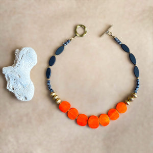 Orange Moon African Necklace