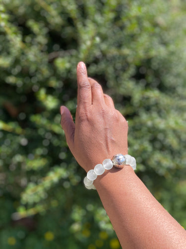 Silver Globes: Ghana Glass Statement Bracelets