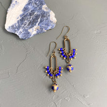 Load image into Gallery viewer, Blue Star Crane Earrings