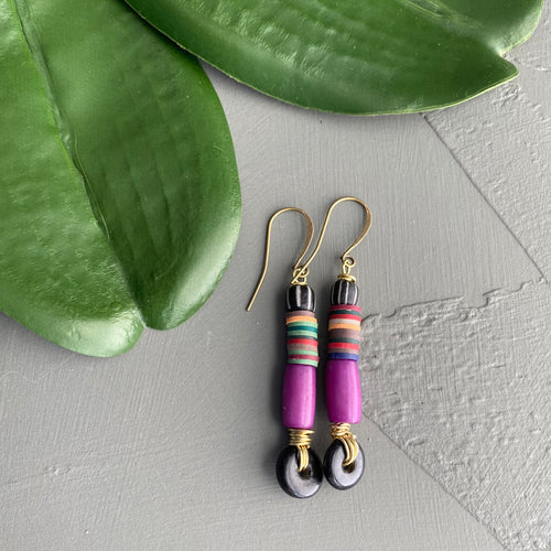 Purple Mini Stack Earrings