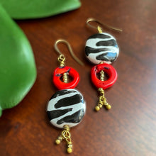 Load image into Gallery viewer, Kazuri and Brass Dangle Earrings (selection)