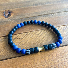 Load image into Gallery viewer, Black and Blue Lapis Bracelet