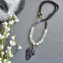 Load image into Gallery viewer, Black and Moonstone African Mask Layering Necklace