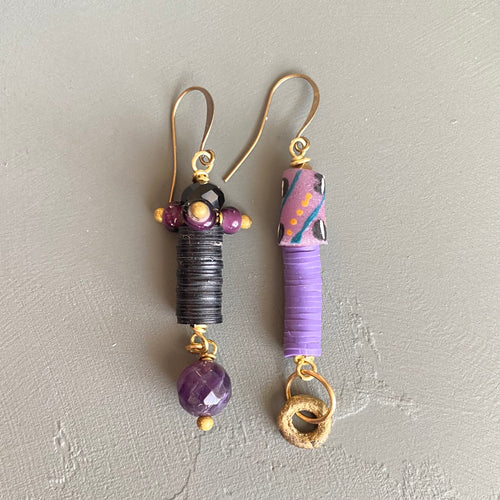 Purple Flight of Fancy Earrings