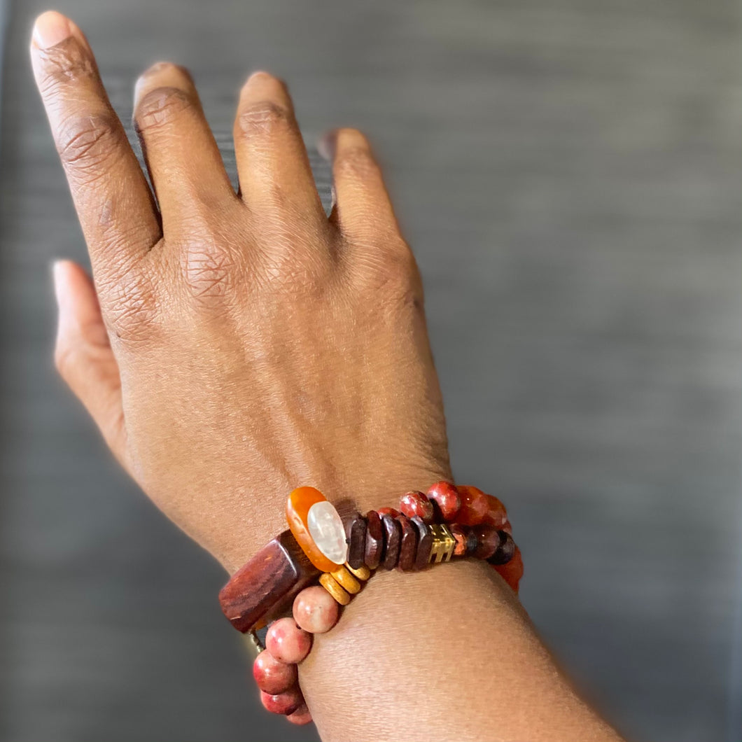 Candy String: Double Wrap Orange African Bracelet
