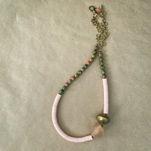 Pink Cashmere Unakite Necklace