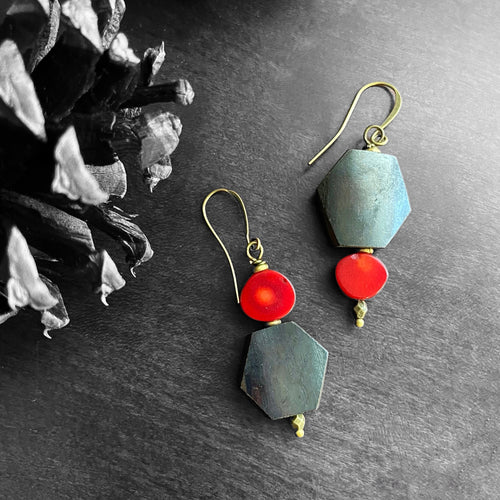 Holiday Hex Earrings