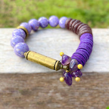 Load image into Gallery viewer, Amethyst Starlight African Beaded Bracelet