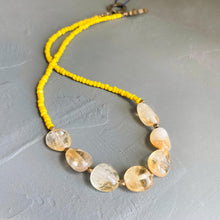 Load image into Gallery viewer, Citrine and African Bead Necklace