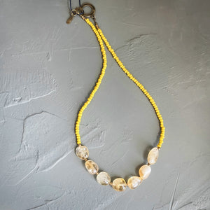 Citrine and African Bead Necklace