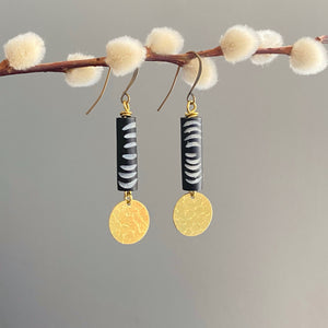 Black Notches Earrings