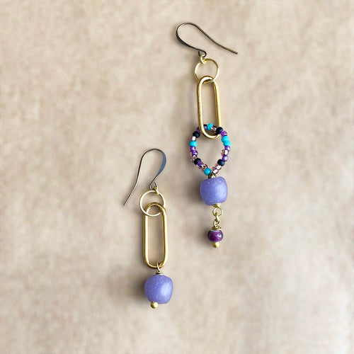 Lavender Intertextual Earrings